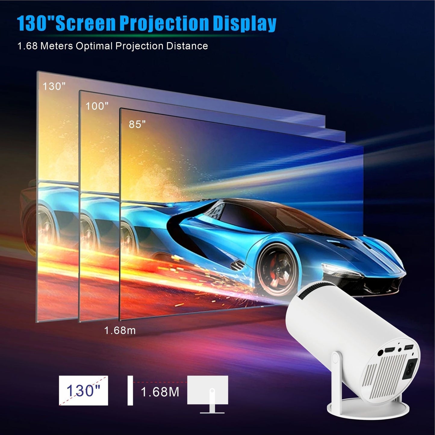 HY300 Pro Mini Projector | Portable HD Home Theater Experience