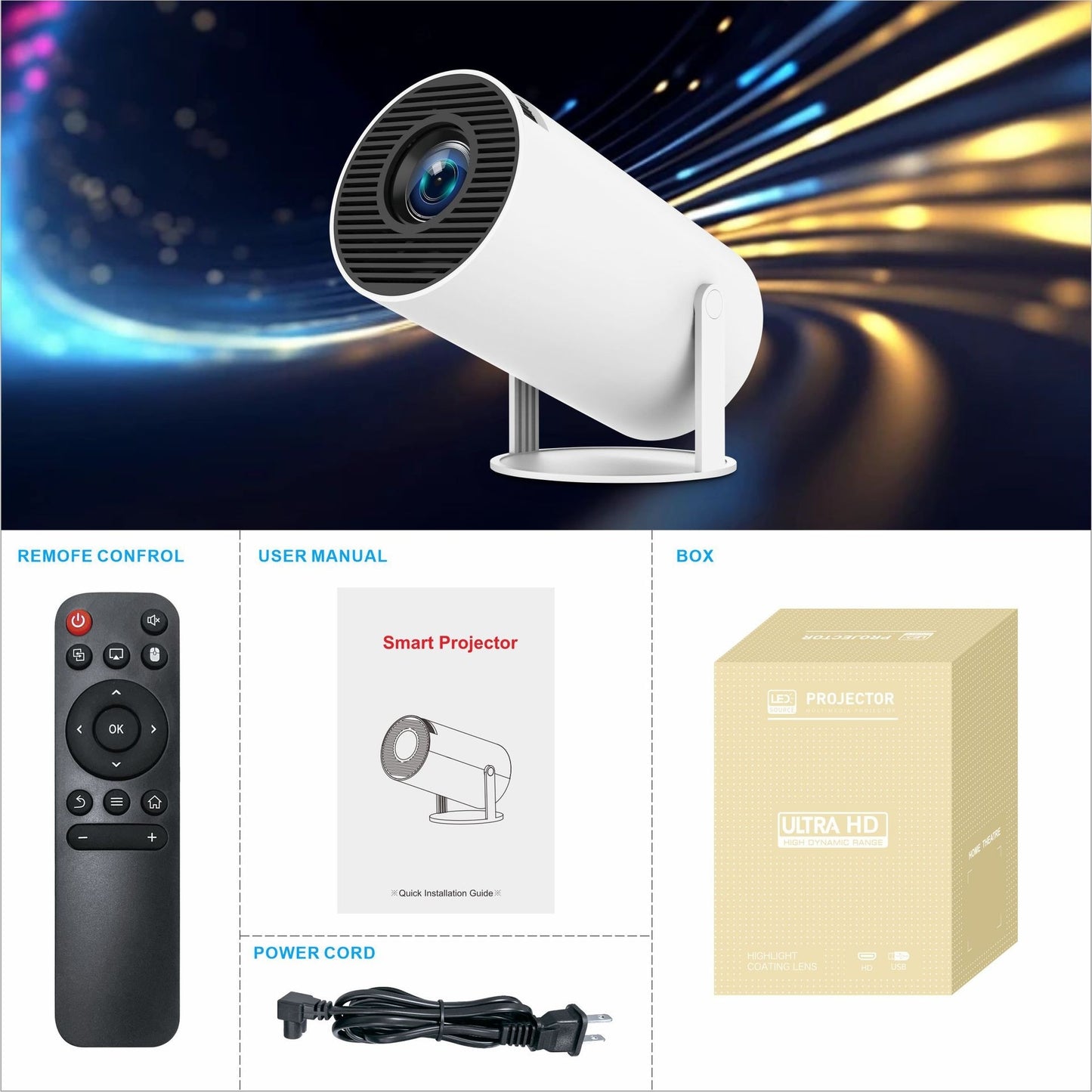HY300 Pro Mini Projector | Portable HD Home Theater Experience